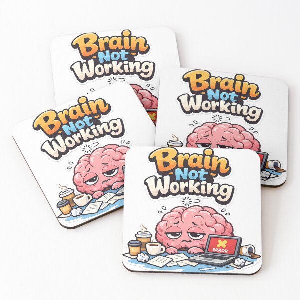 Item preview, Brain Not Working Funny Cartoon – Tired Brain Meme Humor Design designed and sold by ArtWaveStudio8.