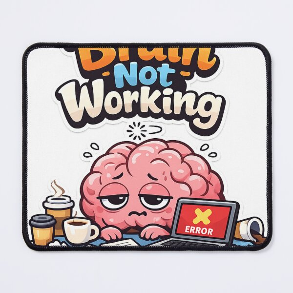 Item preview, Brain Not Working Funny Cartoon – Tired Brain Meme Humor Design designed and sold by ArtWaveStudio8.