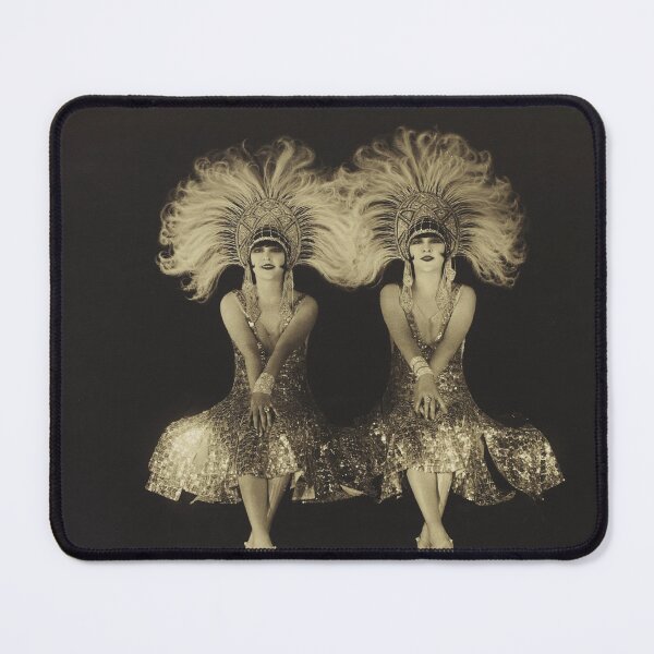 Item preview, Vintage roaring twenties follies The Dolly Sisters flapper black and white photograph poster art print designed and sold by Astrid Arkhangelsky.