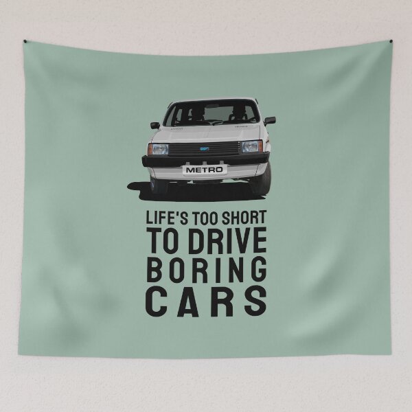 Item preview, Life's too short to drive boring cars - Austin Metro in white designed and sold by knappidesign.