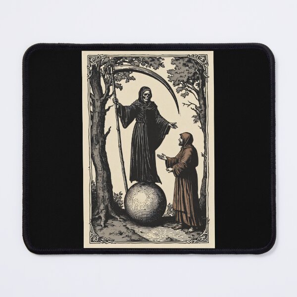 Item preview, Grim Reaper Monk Medieval Danse Macabre Art designed and sold by MorbidDreams.