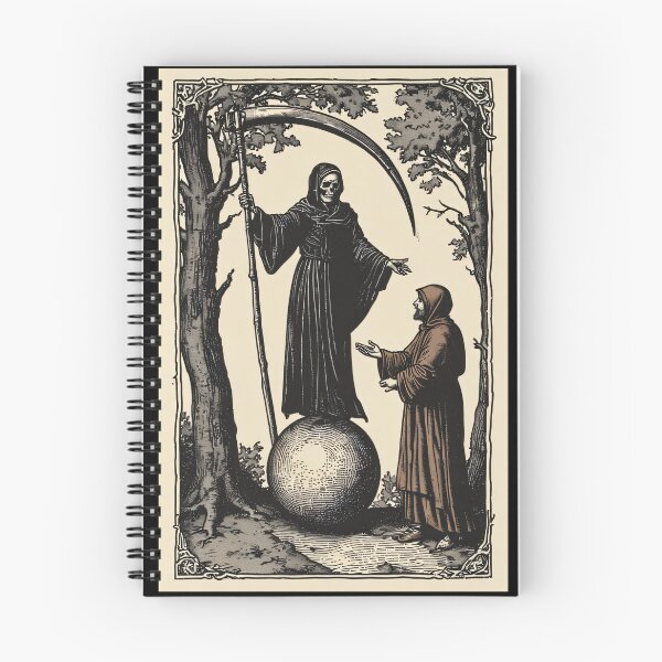 Item preview, Grim Reaper Monk Medieval Danse Macabre Art designed and sold by MorbidDreams.