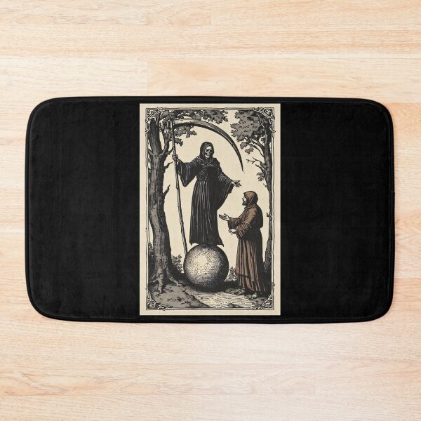 Item preview, Grim Reaper Monk Medieval Danse Macabre Art designed and sold by MorbidDreams.