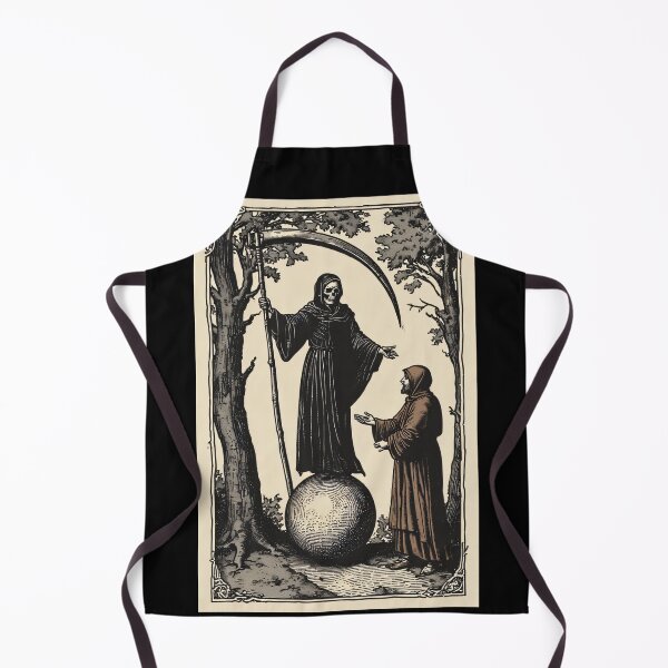 Item preview, Grim Reaper Monk Medieval Danse Macabre Art designed and sold by MorbidDreams.
