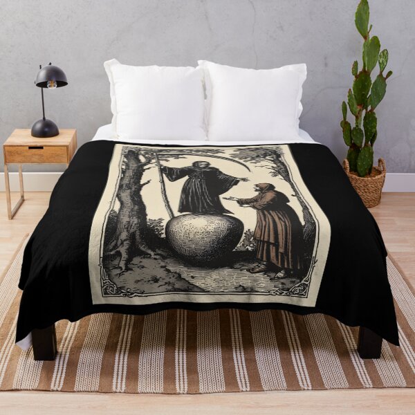 Item preview, Grim Reaper Monk Medieval Danse Macabre Art designed and sold by MorbidDreams.