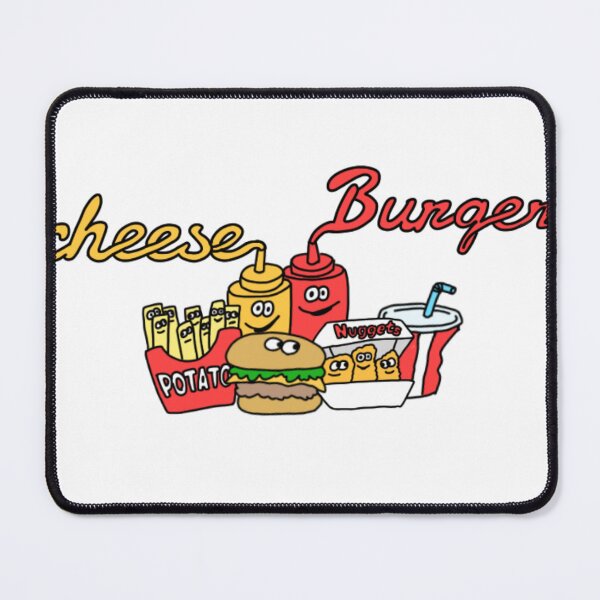 Item preview, Cute Fast Food Friends – Cheese Burger Fries Nuggets Cartoon designed and sold by kpeco.