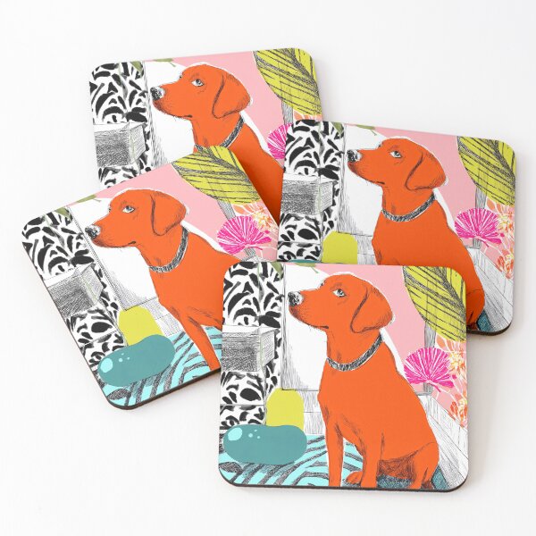Item preview, Bright Orange Labrador Retriever in Modern Room designed and sold by lautir.