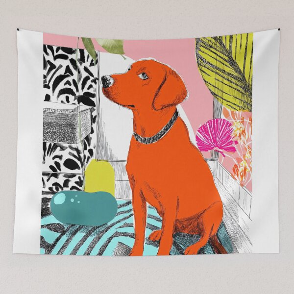 Item preview, Bright Orange Labrador Retriever in Modern Room designed and sold by lautir.