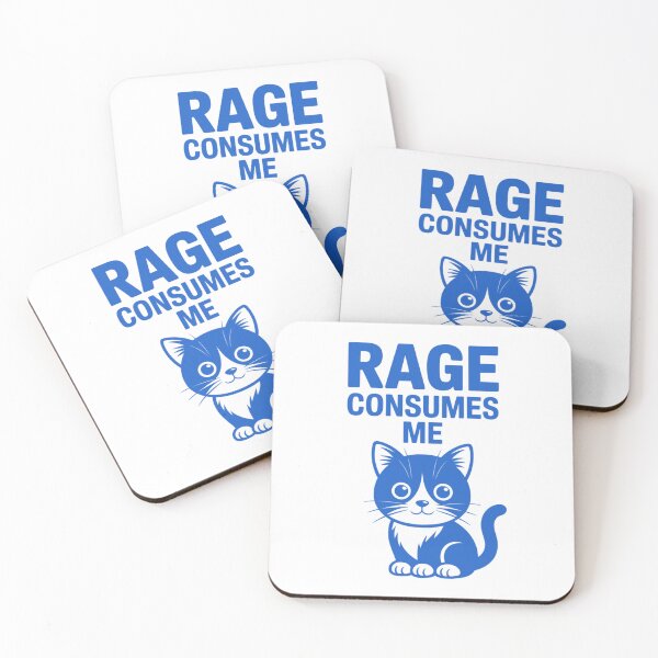 Item preview, Cute Cat Rage Consumes Me (blue) designed and sold by qiroco.