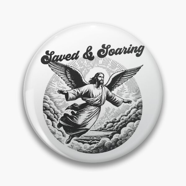 Item preview, Saved & Soaring, Jesus Angel Wings, Christian Faith Design designed and sold by BriAngelaBubbleDesigns.