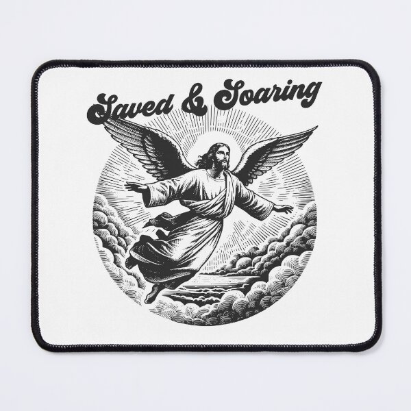 Item preview, Saved & Soaring, Jesus Angel Wings, Christian Faith Design designed and sold by BriAngelaBubbleDesigns.