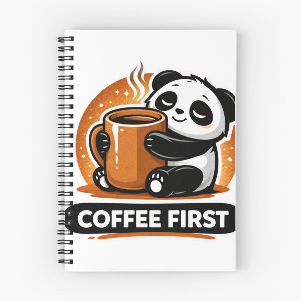 Item preview, Coffee First Panda – Funny Coffee Lover Meme Sticker designed and sold by snaperos.