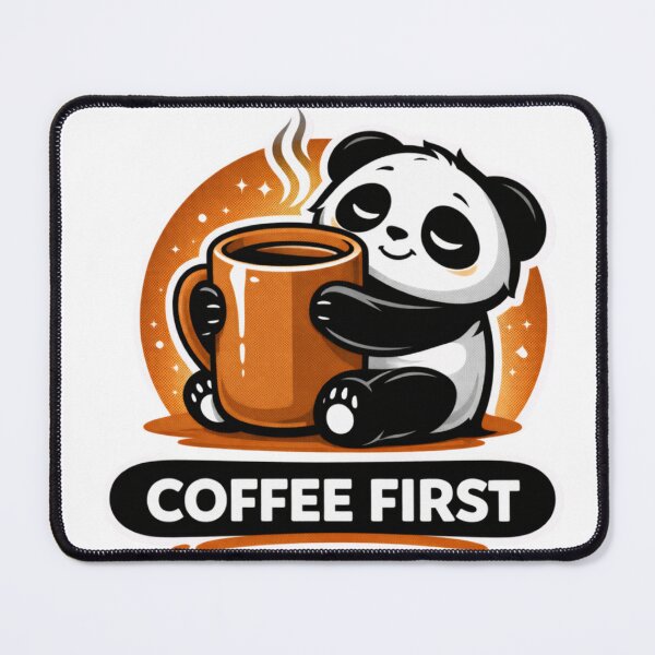 Item preview, Pegatina divertida de Panda "El café primero" - Meme para amantes del café designed and sold by snaperos.