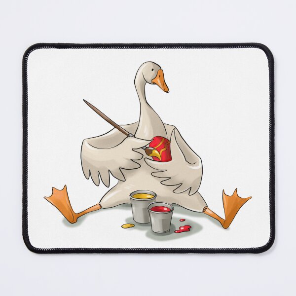 Item preview, Goose paints a wooden object with bright colors in a playful art session at a sunny location designed and sold by Ms. Iryna.