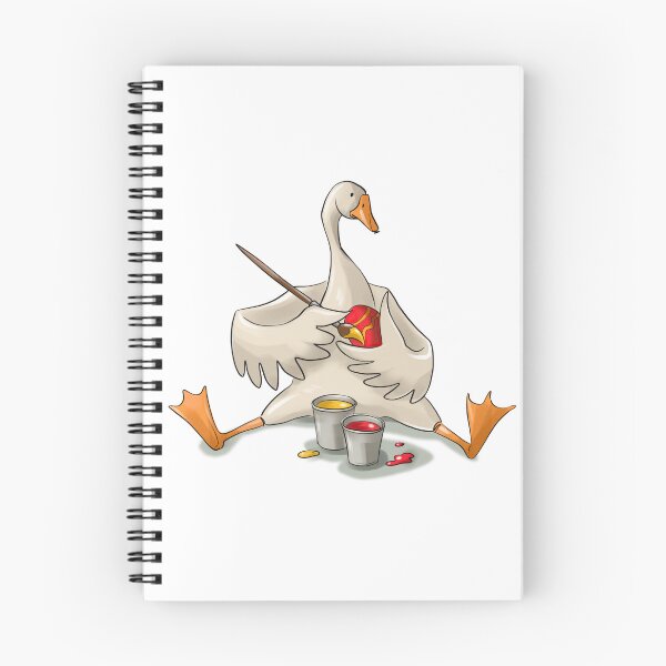 Item preview, Goose paints a wooden object with bright colors in a playful art session at a sunny location designed and sold by Ms. Iryna.