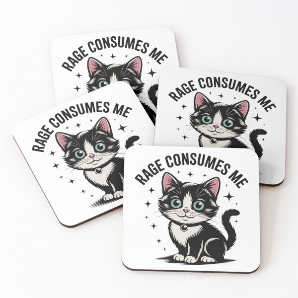 Item preview, Rage Consumes Me Cute Retro Cat designed and sold by qiroco.