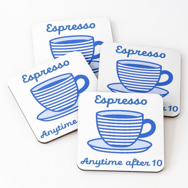 Item preview, Espresso Coffee Icon Minimal Blue Line Illustration Anything After 10 designed and sold by BobaBunny76.