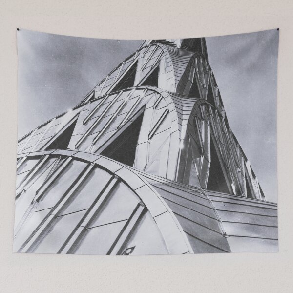 Item preview, New York City skyline skyscraper rooftop vintage 1920's black and white photograph poster art print designed and sold by Astrid Arkhangelsky.