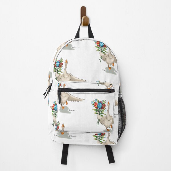 Item preview, Goose carries a bouquet of colorful eggs and flowers in a cheerful spring scene designed and sold by Ms. Iryna.