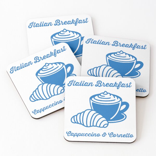 Item preview, Cappuccino & Croissant Icon Minimal Blue Line Italian Breakfast designed and sold by BobaBunny76.