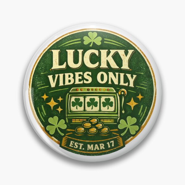 Item preview, Lucky Vibes Only Retro St Patrick’s Day Shamrock Casino Design designed and sold by HubCreates.