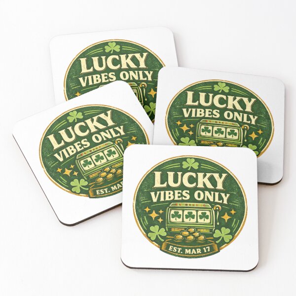 Item preview, Lucky Vibes Only Retro St Patrick’s Day Shamrock Casino Design designed and sold by HubCreates.