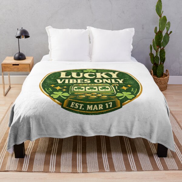 Item preview, Lucky Vibes Only Retro St Patrick’s Day Shamrock Casino Design designed and sold by HubCreates.
