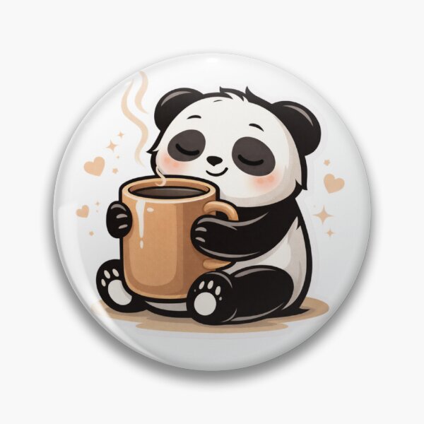 Item preview, Cute Coffee Panda – Cozy Coffee Lover Kawaii Sticker designed and sold by snaperos.
