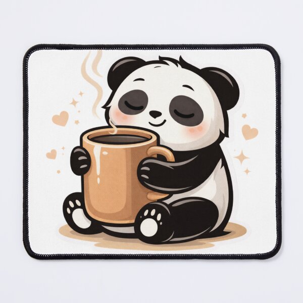 Item preview, Cute Coffee Panda – Cozy Coffee Lover Kawaii Sticker designed and sold by snaperos.
