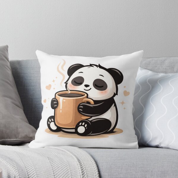 Item preview, Cute Coffee Panda – Cozy Coffee Lover Kawaii Sticker designed and sold by snaperos.