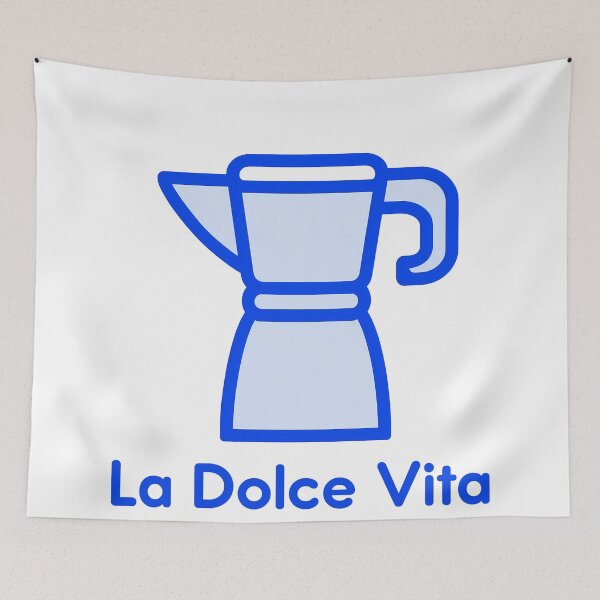 Item preview,  Moka Pot Coffee Icon Minimal Blue Line Illustration La Dolce Vita designed and sold by BobaBunny76.