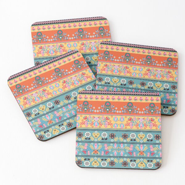Item preview, Polish folk art flower stripes  designed and sold by FatBirdie.