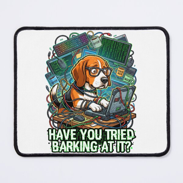 Item preview, Beagle IT Support Hacker Glitch Typography Meme Art Vector designed and sold by Tong4130.