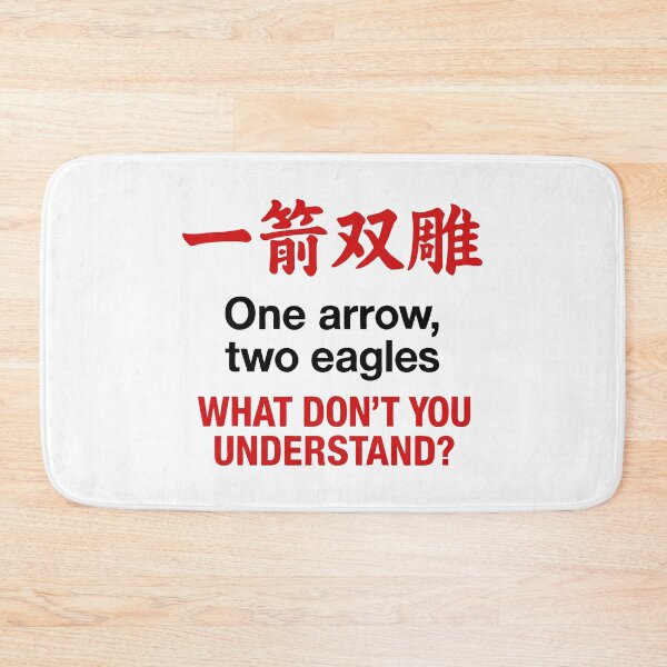 Item preview, Chinese Idiom Meme - One Arrow, Two Eagles - What Don't You Understand? Funny Lost in Translation Sticker designed and sold by Birbosaurus.