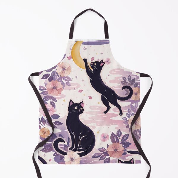 Item preview, Mystical Black Cat Floral Pattern – Moon & Witchy Cat Aesthetic designed and sold by MonNoir.