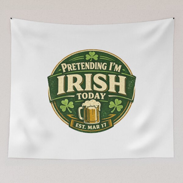 Item preview, Pretending I'm Irish Today Funny St Patrick’s Day Shamrock Shirt designed and sold by HubCreates.