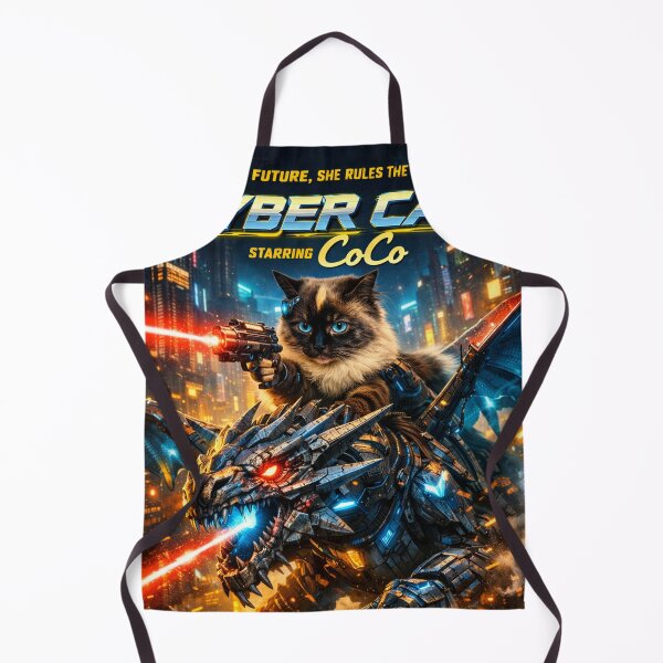 Item preview, Cyber Cat: CoCo – Neon Dragon Rider | Cyberpunk Cat Sci-Fi Poster designed and sold by MapleBaconator.