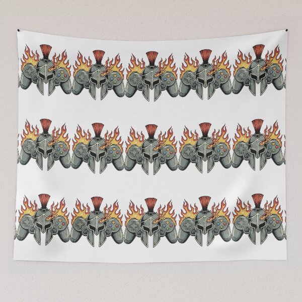 Item preview, Flaming Gamer Knight Retro Gaming Graphic designed and sold by Dzblack.