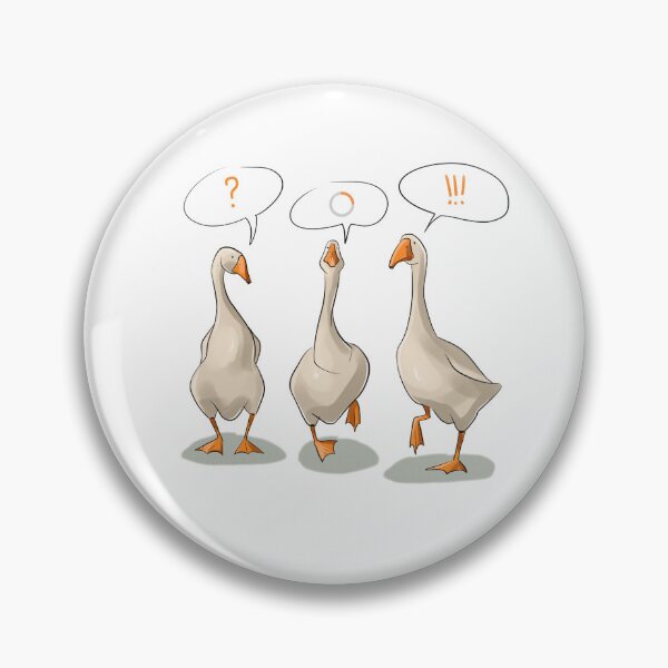 Item preview, Three geese talk to each other with speech bubbles in a cartoon style setting at a light background designed and sold by Ms. Iryna.