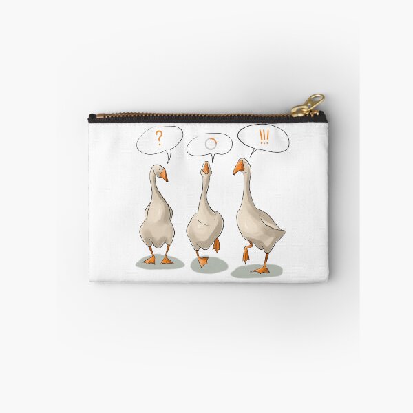 Item preview, Three geese talk to each other with speech bubbles in a cartoon style setting at a light background designed and sold by Ms. Iryna.