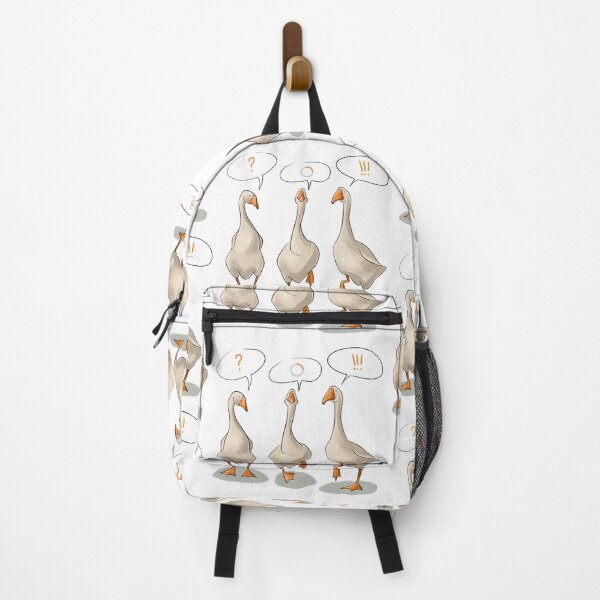 Item preview, Three geese talk to each other with speech bubbles in a cartoon style setting at a light background designed and sold by Ms. Iryna.