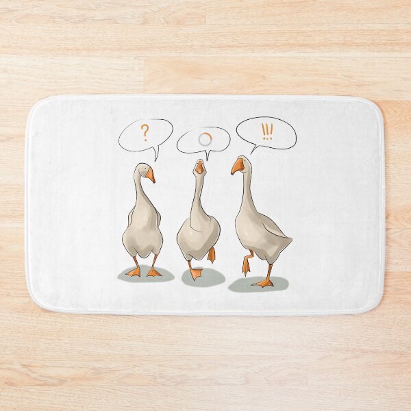 Item preview, Three geese talk to each other with speech bubbles in a cartoon style setting at a light background designed and sold by Ms. Iryna.