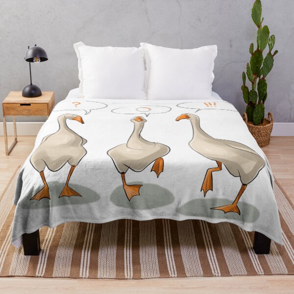 Item preview, Three geese talk to each other with speech bubbles in a cartoon style setting at a light background designed and sold by Ms. Iryna.