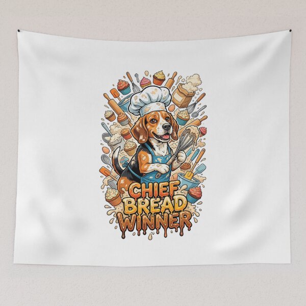 Item preview, Messy Baker Beagle Chef Dripping Dough Typography Funny Vector designed and sold by Tong4130.
