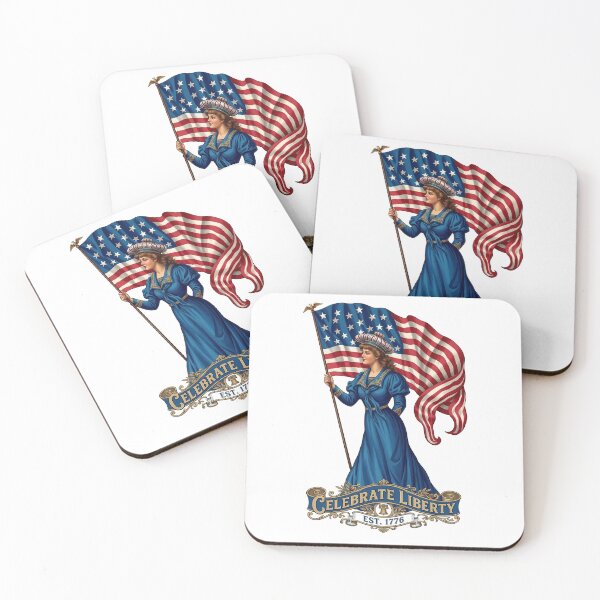 Item preview, Celebrate Liberty: Vintage Americana Lady & Flag designed and sold by The Archive Alchemist.