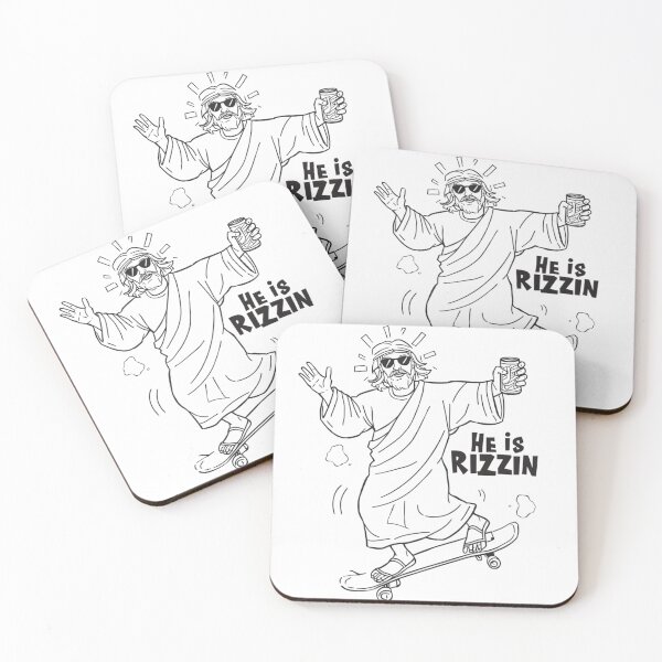 Item preview, Jesus Meme - He Is Rizzin, Skateboard, beer designed and sold by Inappropriate Ink.