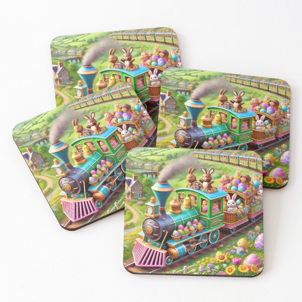 Item preview, Easter Bunny Train Whimsical Adventure designed and sold by NancyzKreations.