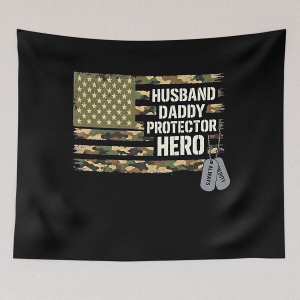 Item preview, Husband Daddy Protector Hero Fathers Day Camo American Flag designed and sold by clothesy7.