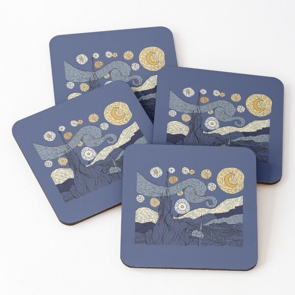 Item preview, Modern Starry Night Art designed and sold by HiddenMeadow21.