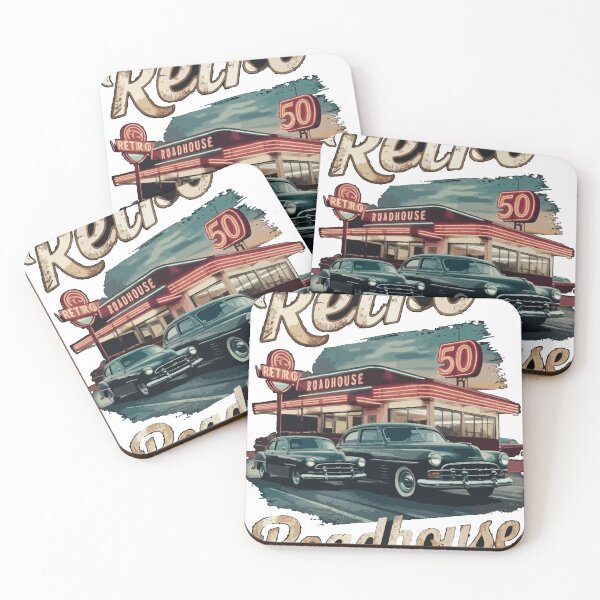 Item preview, Vintage Retro Roadhouse Diner 50s Classic Car Rockabilly Aesthetic Design designed and sold by Valisdesign.